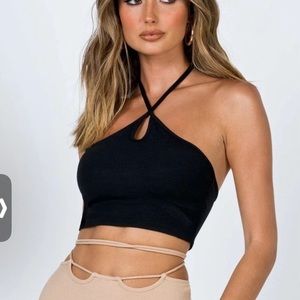 Princess Polly HELENA TOP BLACK US 4